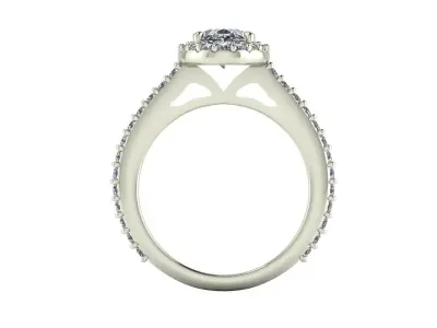 Women Diamond Wedding Ring R2 3D print model