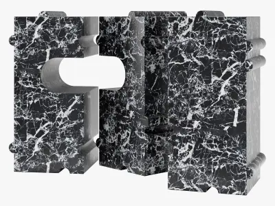 Kelly Wearstler hume modular stone bench 3D model