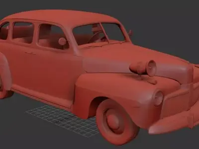 F V8 Super Deluxe 21A Tudor Sedan Army Staff Car 1942 3D print model