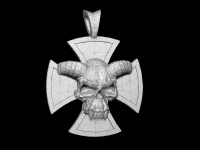 Low-poly Game Ready 3D Model of Maltese Cross DVL Low-poly 3D model