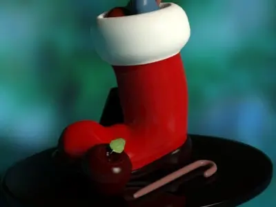 saint nicholas boot decor Xmas Low-poly 3D model