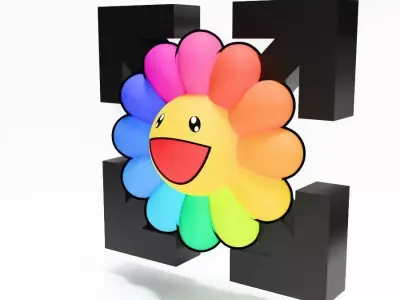 Off White Takashi Murakami Flower toy 3D print model