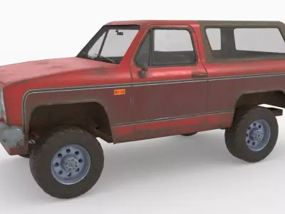 Low poly SUV pick up Low-poly 3D model