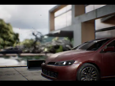 HatchBack Car Driveable Animated Realistic Low-poly 3D model