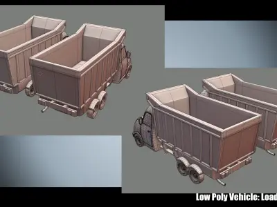 Low Poly Vehicle - Load Truck Low-poly 3D model