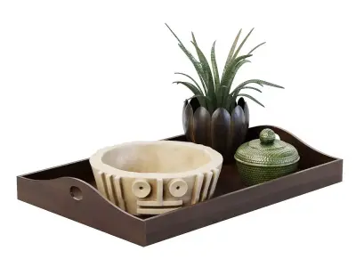 Tray with Decor 3D model