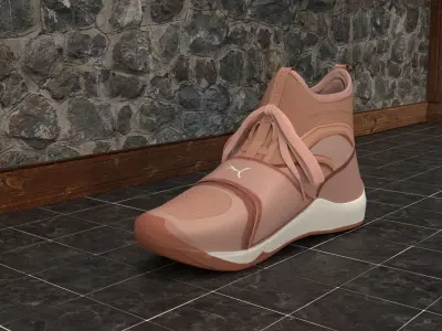 Puma Phenom Pink Shoe Trainers made in Blender 2 79 Low-poly 3D model