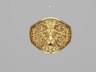 Lion Gold rings 3D print model