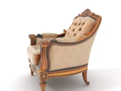 Elegant French Armchair model pack Low-poly 3D model