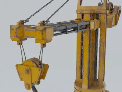 Construction crane Low-poly 3D model