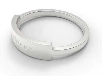 Engineer Female Ring Silver 3D print model