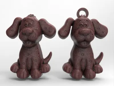 dog keychain decor  3D print model