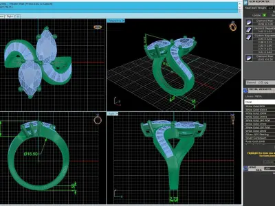 Pear Precious Decoration Diamond Ring 3D print model