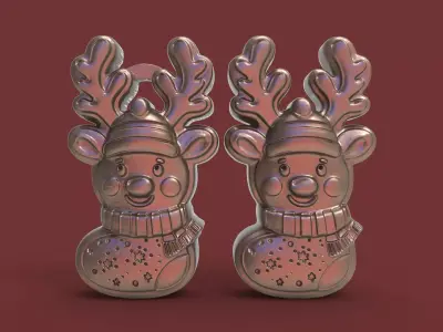 christmastree deersock decor  3D print model