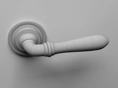 Door Handle Interior Fumed Brass 3D model