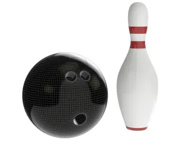 bowling ball and pin 3D model