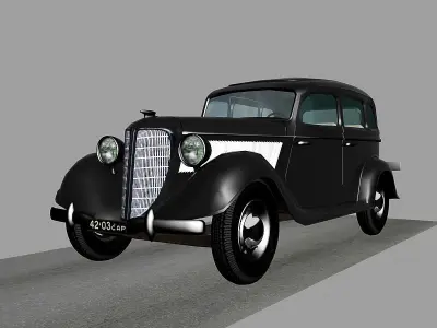 Car game Gaz M1 Low-poly 3D model