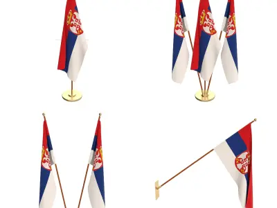 Serbia Flag Pack 3D model