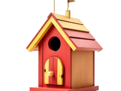 Colorful Birdhouse model pack Low-poly 3D model