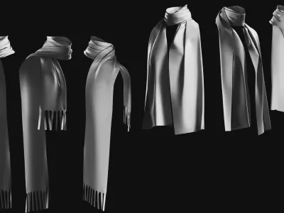Basemesh Scarf Tie Collection 3D model