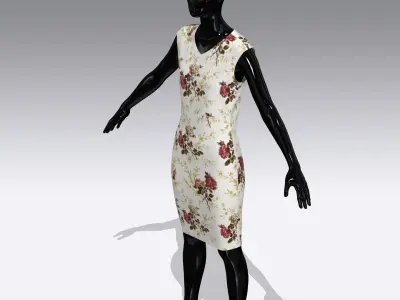 Female Cloth Dress Low-poly 3D model