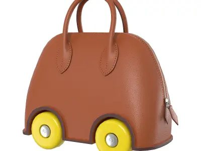 Hermes Mini Bolide Bag On Wheels Brown Low-poly 3D model