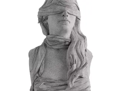 Statue of a blindfolded girl 3D model