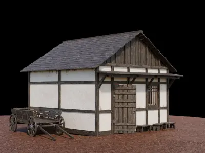 Medieval Village Asset 18- 4K Textures Game Ready Low-poly 3D model