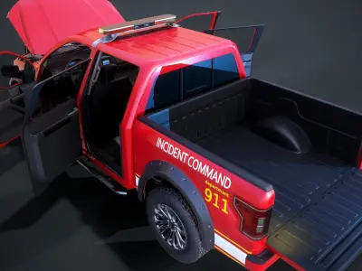 American Pickup Low-poly 3D model