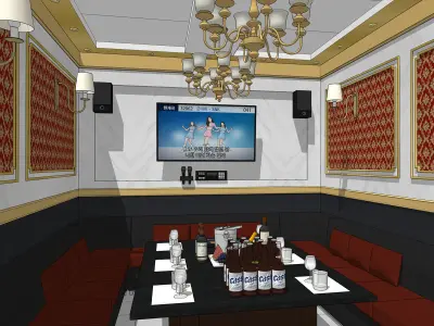 high-quality hostess bar Karaoke room 3D model
