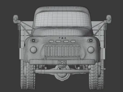 GAZ-53 old truck 3D model