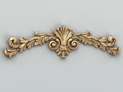 Carved decor horizontal 027 3D model