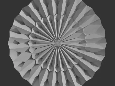 Geometric Globe Amaranth Flower - Abstract Low Poly 3D print model