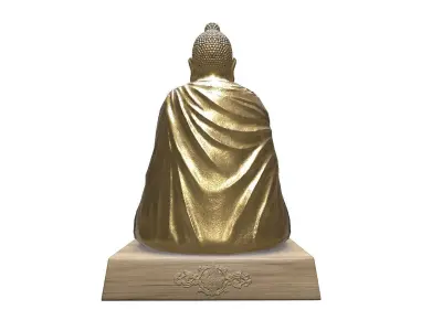 Golden Buddha Statue Low-poly PBR Low-poly 3D model