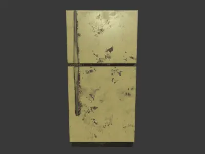 Refrigerator PBR Low Poly Game Ready gold Low-poly 3D model