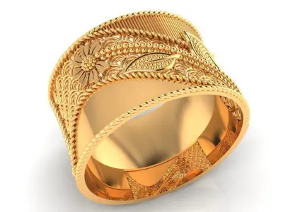 Women Ring 32 flower ring stylish band for women 3D print model