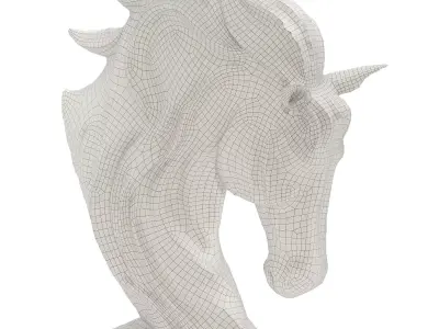 Stylized Horse Head Sculpture 3D model