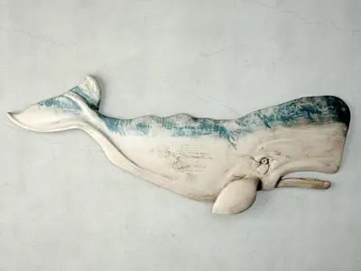 Hand-Carved Sperm Whale  3D model