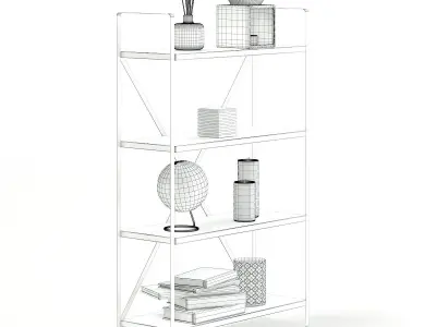 Bookshelf with Decorations 3D model