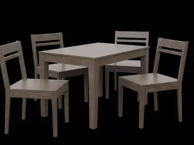 Table set Pack 05 Low-poly 3D model