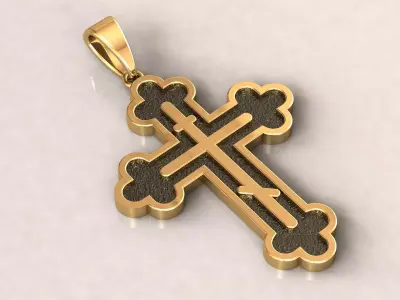 Orthodox Cross Pendant 3D print model