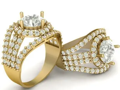 LUXURY FILIGREE DIMOND RING 3D PRINTABLE MODEL 3D print model