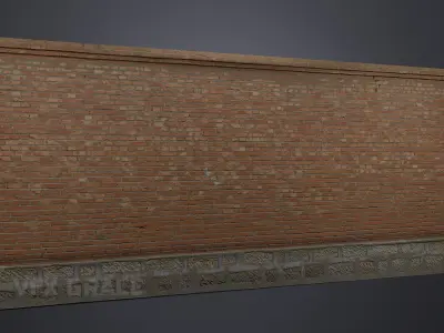 Red Brick Wall 003 3D model