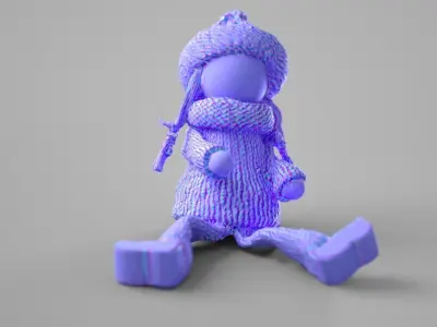 Wooden Decorative Doll Figure 2 Free low-poly 3D model