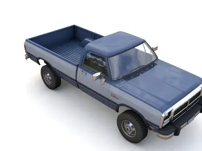 DODGE POWER RAM 250 1993 Single Cab 3D model