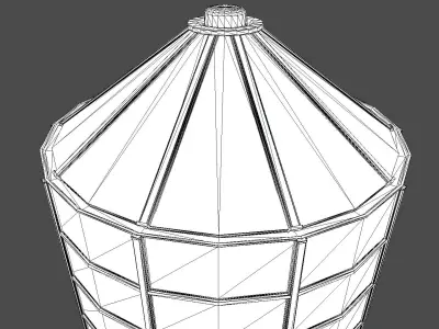 Farm Silo 6A PBR Low-poly 3D model