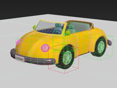 3D Cartoon Car 3D model