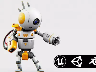 INDUSTRIAL BOT EVON Rigged for Unreal Engine - Unity - MIXAMO  3D model