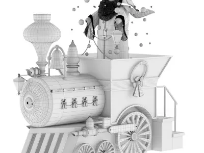 Santa Claus Train 3D model