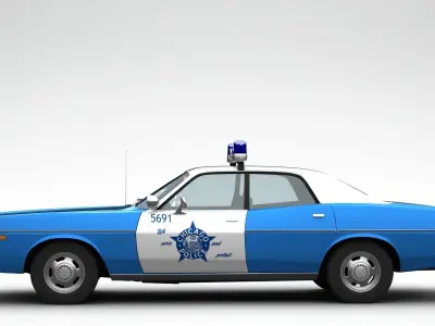 Dodge Monaco Police 1977 3D model